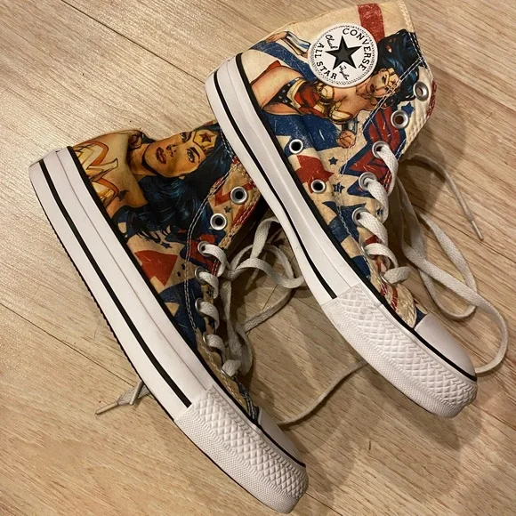 Converse Allstar Chuck Taylor unisex high top “Wonder Woman” sneakers - Picture 1 of 16